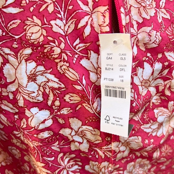 J. Crew (18 - NWT) Twist-Back Midi Dress  - Tossed Floral - Pink and White - Picture 5 of 10